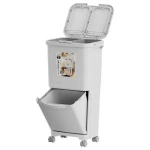 Kitchen Trash Bin with Cover 2-Layer Dry Wet Classification Press-Type Large-Capacity Waste Bin Home Supplies Garbage - Image 5