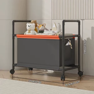 Foldable Rolling Cart - 3-Tier Kitchen/Bathroom Organizer with Wheels (Lightweight, Space Saving) - Image 4