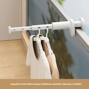 Folding Clothes Drying Rack Window Clothes Rack Foldable Clothes Hanger Drying Rack Rod for Hotel Suitable for Travel - Image 2