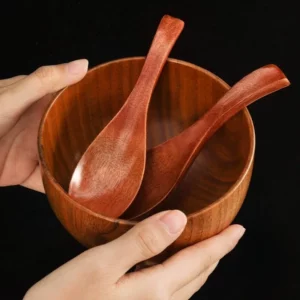 Wooden Spoon Long Handle Short Handle Soup Spoon Korean Kitchen Cooking Japanese Kitchen Utensils Ramen Spoon - Image 4