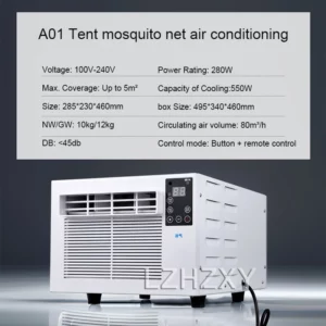 110v/220v Mobile Small Air Conditioner Refrigerator mini air conditioner mosquito net desktop mini refrigerator pet cooling - Image 6
