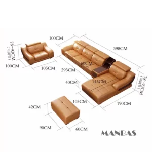 Linlamlim Premium Italian Genuine Leather Sofa Set Big Sectional Couch Living Room Sofas With Adjustable Headrest Home Furniture - Image 3