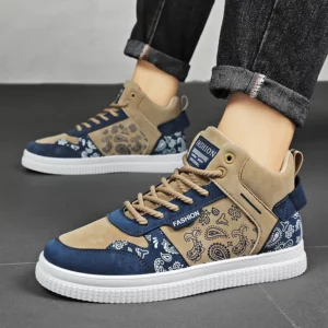 Mens Skate Shoes High-top Sports Casual Walking Shoes Lace-up Childrens Sneakers Luxury Design 2024 New Tennis Shoes for Men - Image 5