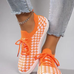 Spring new women's sports shoes, fashionable, breathable, lightweight, non-slip, wear-resistant, casual sports shoes, flat shoes - Image 1