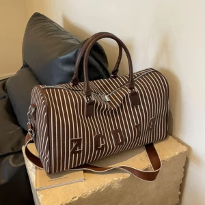 High Capacity Striped Canvas Fashion Travel Bags 2024 Versatile Hot Sale Ladies Bag Bolsa De Viaje Bolsa Femininas - Image 4
