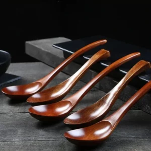 Wooden Spoon Long Handle Short Handle Soup Spoon Korean Kitchen Cooking Japanese Kitchen Utensils Ramen Spoon - Image 2