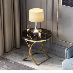 Rock Plate Coffee Table Italian Light Luxury Living Room Sofa Storage Table Coffee Table Balcony Round Side Tables - Image 2