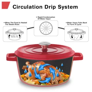 Enameled Cast Aluminum Dutch Oven For Bread Baking Cast Iron Braising Pot Earthenware Pot Enamel Non-stick Pot Gas Cooking Pot - Image 4