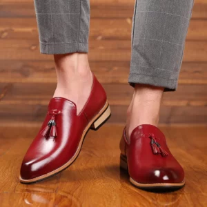 Luxury Mens Leather Shoes Office Men Formal Oxfords Pointed Oxford Wedding Leather Men Dress Shoes Fringed Loafers Social Shoesc - Image 5