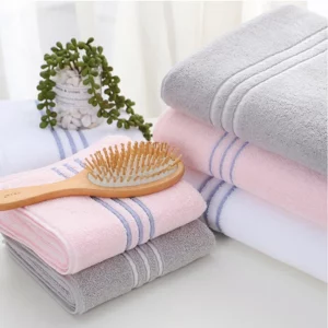 High Quality Egyptian Cotton 3PCS Towels Set Adults Sweet Stripe Soft Pink Bath Face Towel Bathroom Shower Gift for Lovers Towel - Image 6