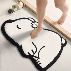 Thickened special-shaped bathroom absorbent floor mat flannel toilet mat shower room non-slip and dirt-resistant foot mat - Image 4