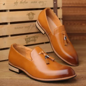 Luxury Mens Leather Shoes Office Men Formal Oxfords Pointed Oxford Wedding Leather Men Dress Shoes Fringed Loafers Social Shoesc - Image 4