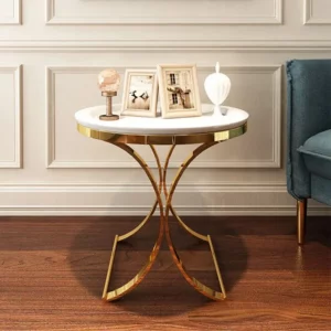 Rock Plate Coffee Table Italian Light Luxury Living Room Sofa Storage Table Coffee Table Balcony Round Side Tables - Image 4