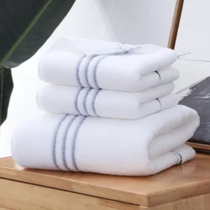 High Quality Egyptian Cotton 3PCS Towels Set Adults Sweet Stripe Soft Pink Bath Face Towel Bathroom Shower Gift for Lovers Towel - Image 2