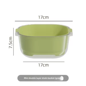 Double Layer Draining Basket Home Use Large Capacity Storage Basket Kitchen Multi-Functional Fruit And Vegetable Washing Bas - Image 6