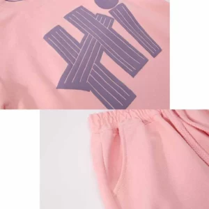 Summer Girls T-Shirts Sets Outfit New Kids Short Sleeve Tops+Shorts 2Pcs Children Clothes Teen Loose Casual Suits Sporty Outfits - Image 4
