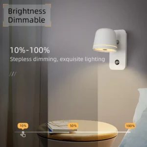 Aisilan LED Dimmable Wall Lamp with On/Off Switch Adjust Brightness and 3-CCT Rotation Wall Sconce for Bedside Living Room - Image 3