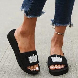 Women Home Slippers Fashion Anti-slip Ladies Sandals Soft Sole Indoor Slides Women Platform Simple Slippers Lightweight Shoes - Image 2
