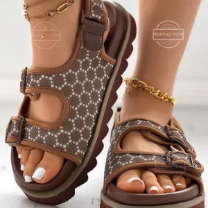 Sandal Women's Geometric Slingback Platform Sandals for The Beach Roman Sandal Platform Shoes Outdoor Beach Sandals - Image 1
