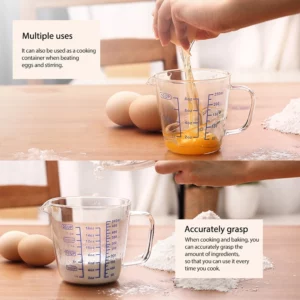 High Borosilicate Measuring Glass Cup Liquid Scale Measurement With Scale Microwave Oven Available Kitchen Baking Glass Cup - Image 3