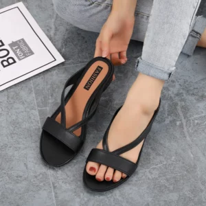 2022 NEW Low Heel Sandals Thick Soled Female Wedge Outdoor Sandals Casual Slippers for Women Summer Footwear Fashion Beach Shoes - Image 7