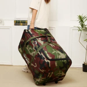 600D Camouflage Luggage Moving Big Bag Thick Waterproof Oxford Cloth Moving Artifact Large Storage Men's Travel Bags Duffle Bag - Image 4
