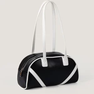 Simple PU Leather Women Shoulder Bags 2024 Korean Spliced Color Commuter Handbags Textured Zipper Underarm Bag - Image 4
