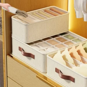 Underwear Storage Box Foldable Underwear Sock Organiser Multifunctional Waterproof Drawer Compartment Organiser - Image 3