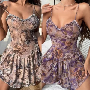 Ordinary Nightgown Strap Tight and Comfortable High-end Pure Floral Dress Sexy Tоy Xxl Sleepwear for Sleeping Pajamas Dress Xxx - Image 5