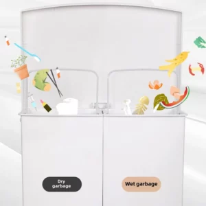 double barrel Step Trash Can OdorProof Kitchen Waste Bin with Lid Large Capacity Dry/Wet Separation bin Anti-Leakage garbage bin - Image 3