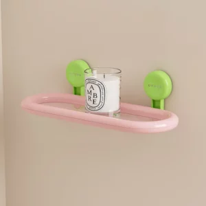 UFORU Suction cup oval shelf Bathroom perforation-free wall-mounted shower gel hand sanitizer dopamine storage shelf - Image 5