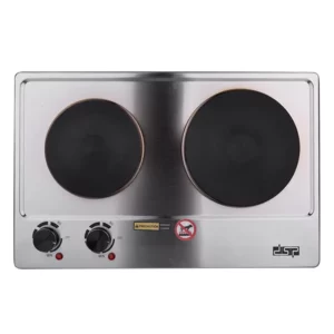 Houselin Double Cooktop Electric Stove,1500 Watts Electric Hot Plate, emperature Controls, Power Indicator Lights,Easy to Clean - Image 2