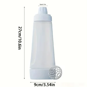 1PC 1000ml Hand-cranked Batter Mixing Bottle Easy Squeeze Bottle with Blender Ball Perfect for Cupcakes Pancakes Waffles Cakes - Image 5