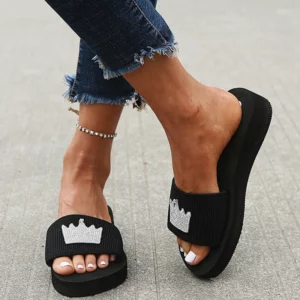 Women Home Slippers Fashion Anti-slip Ladies Sandals Soft Sole Indoor Slides Women Platform Simple Slippers Lightweight Shoes - Image 5
