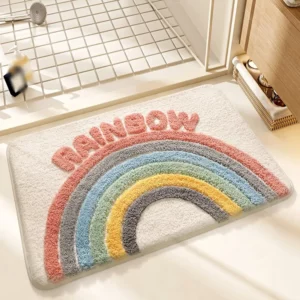 Cute Cartoon Pattern Imitation Cashmere Thickened Anti-slip Floor Mat Home Front Door Kitchen Bathroom Water Absorption Mats - Image 4
