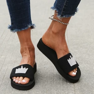Women Home Slippers Fashion Anti-slip Ladies Sandals Soft Sole Indoor Slides Women Platform Simple Slippers Lightweight Shoes - Image 3