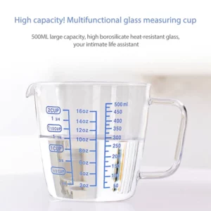 High Borosilicate Measuring Glass Cup Liquid Scale Measurement With Scale Microwave Oven Available Kitchen Baking Glass Cup - Image 4