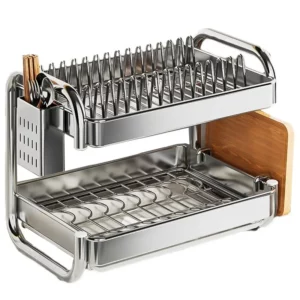 2/3 Layers Stainless Steel Dish Storage Durable Plate Bowl Draining Shelf Deepen Kitchen Organizer Multifunctional Dish Holder - Image 6