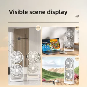 2025 new dual head desktop fan, high wind power air circulation fan, office dormitory double-layer fan - Image 5