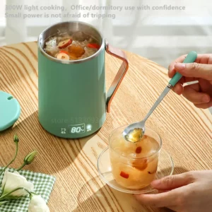 110V/220V Electric Kettle Portable Heating Cup Thermostat Heat Preserving Pot Electric Stew Cup Desktop Boiling Water Cup 450ML - Image 4