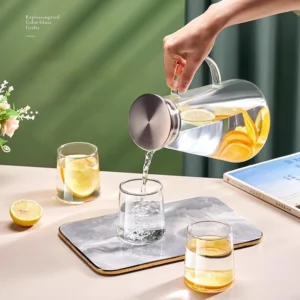 GIANXI Nordic Glass Water Bottle Set Large Capacity High Temperature Resistant Glass Kettle Home Classic Pure Color Juice Kettle - Image 5