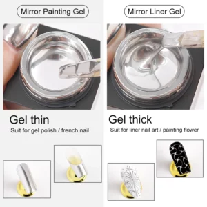 AS 5ml Silver Metallic Painting Liner Gel Polish Super Bright Mirror Gel Nail Polish Semi Permanent Lines French Nail - Image 4