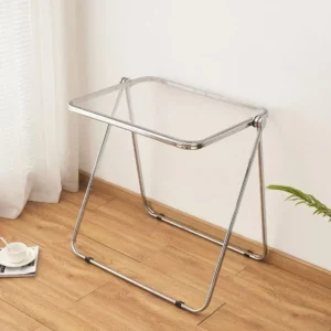 Acrylic Modern Minimalist Transparent Folding Table Simple Ins Style Study Table Home Computer Table Dining Table Chair - Image 4