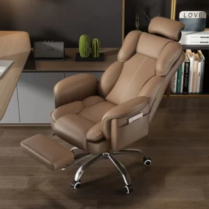 Computer chair, home electronic sports chair, comfortable and durable leather office chair, rotating lift chair - Image 4