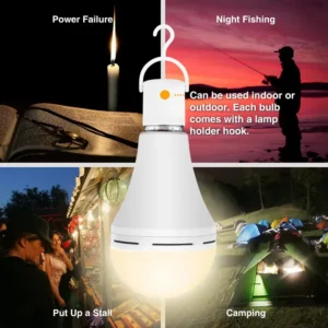 E27 Emergency LED Lamp Bulbs 7W 9W 12W 15W Rechargeable High Brightness Light Bulb Outdoor Camping Fishing Portable Lamps - Image 6