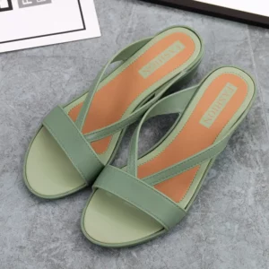 2022 NEW Low Heel Sandals Thick Soled Female Wedge Outdoor Sandals Casual Slippers for Women Summer Footwear Fashion Beach Shoes - Image 3