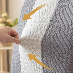 Stretch Jacquard Chair Covers Striped Dining Room Chair Cover Luxury Three-dimensional Pattern Chair Cover With Backrest Home - Image 5
