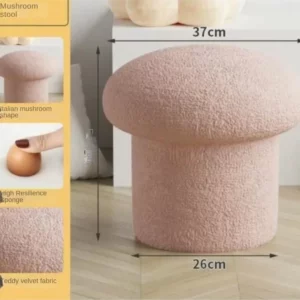 Realife Solid Wood Mushroom Stool Makeup Stool Round Stool Nordic Home Shoe Changing Stool Small Sofa Stool Minimalist Stool New - Image 6