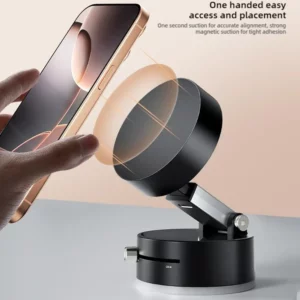 Double Sided Suction Cup Magnetic Phone Holder Lazy Multi-functional Foldable Storage Holder Vacuum Suction Phone Holder - Image 4