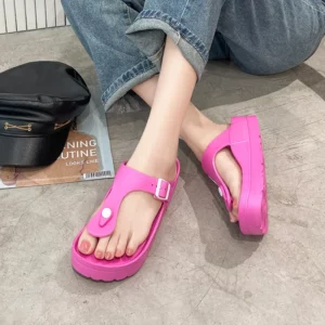 Smile Pop Fashion Flip-flop Sandals Women Summer Beach Shoes With Snap Fastening Women Adjustable Thick Sole Casual Women Shoes - Image 7